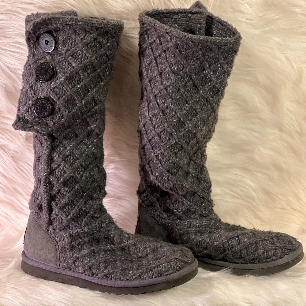 UGG Lattice Knit Cardy Tall SN 3066 Women's Boots SIZE 6
